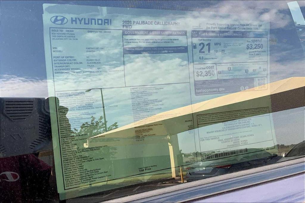 new 2026 Hyundai Palisade car, priced at $49,518