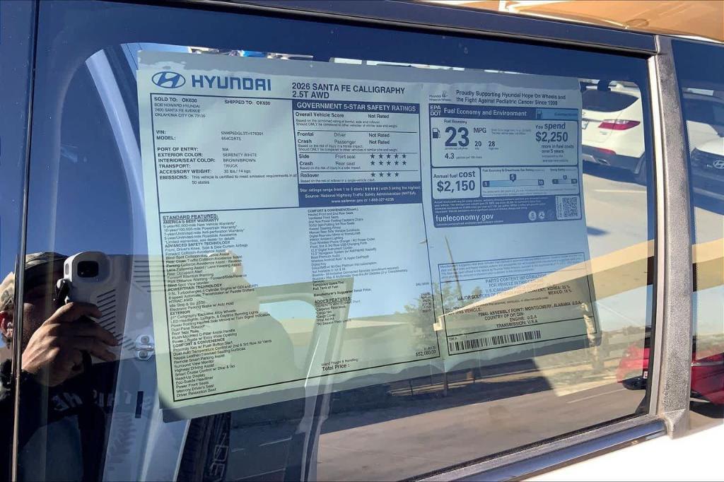 new 2026 Hyundai Santa Fe car, priced at $45,830