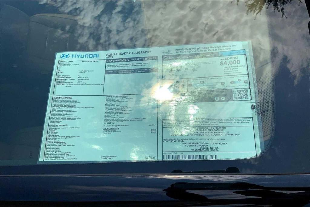 new 2026 Hyundai Palisade car, priced at $51,185