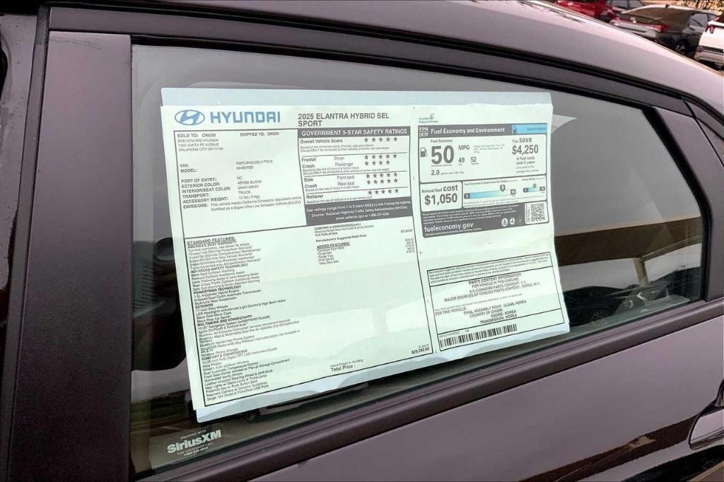 new 2025 Hyundai ELANTRA HEV car, priced at $23,472