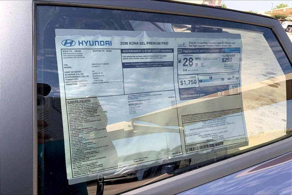 new 2026 Hyundai Kona car, priced at $25,166