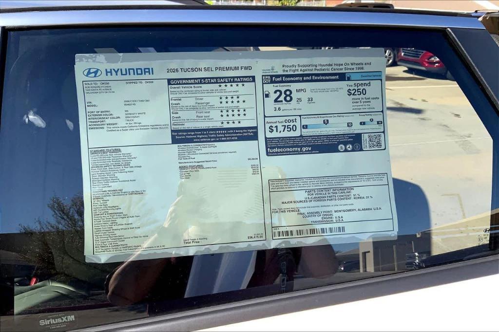 new 2026 Hyundai Tucson car, priced at $32,828