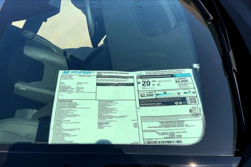 new 2026 Hyundai Palisade car, priced at $51,810