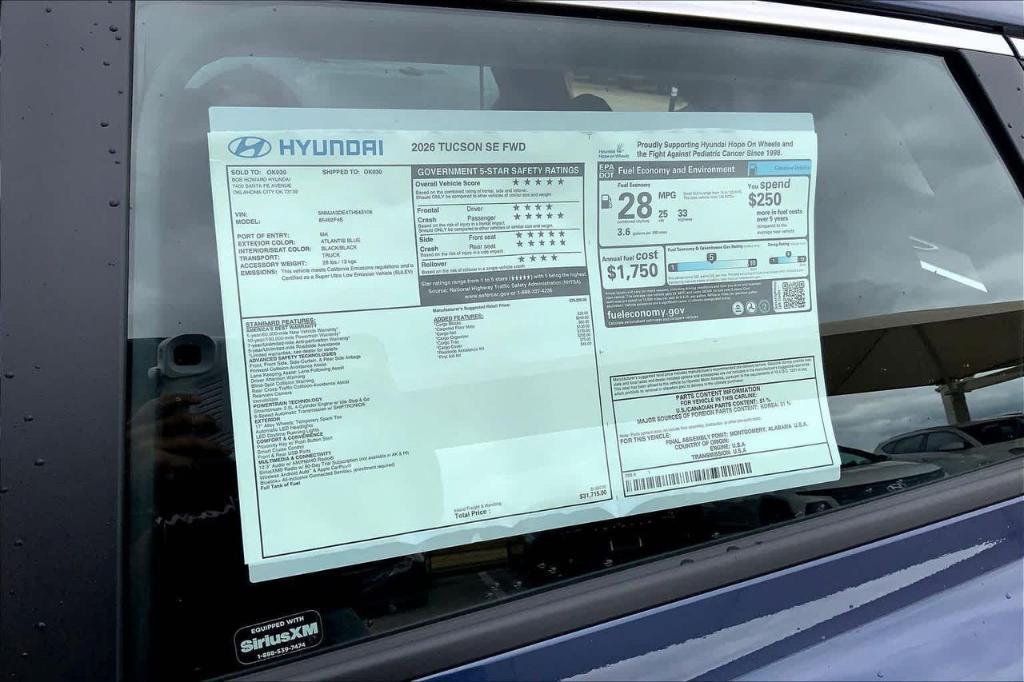 new 2026 Hyundai Tucson car, priced at $26,641