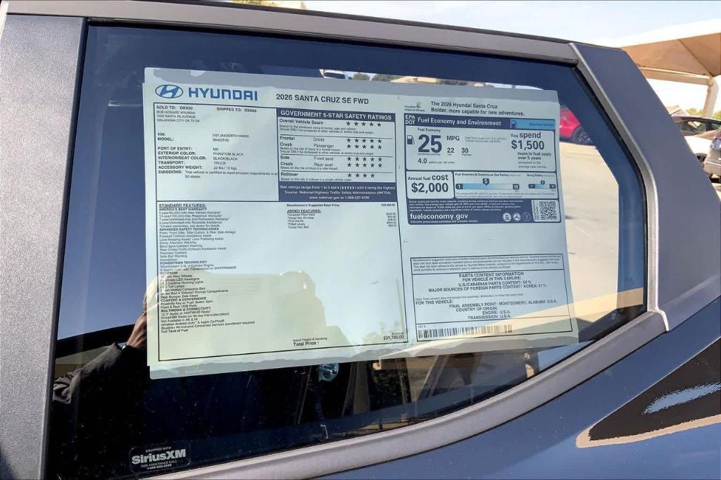 new 2026 Hyundai SANTA CRUZ car, priced at $28,186