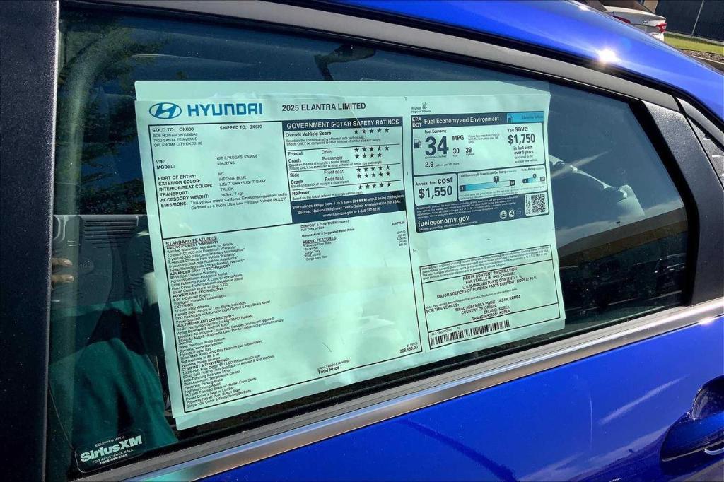 new 2025 Hyundai Elantra car, priced at $22,578