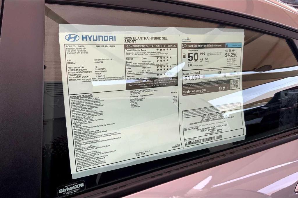 new 2025 Hyundai ELANTRA HEV car, priced at $23,472
