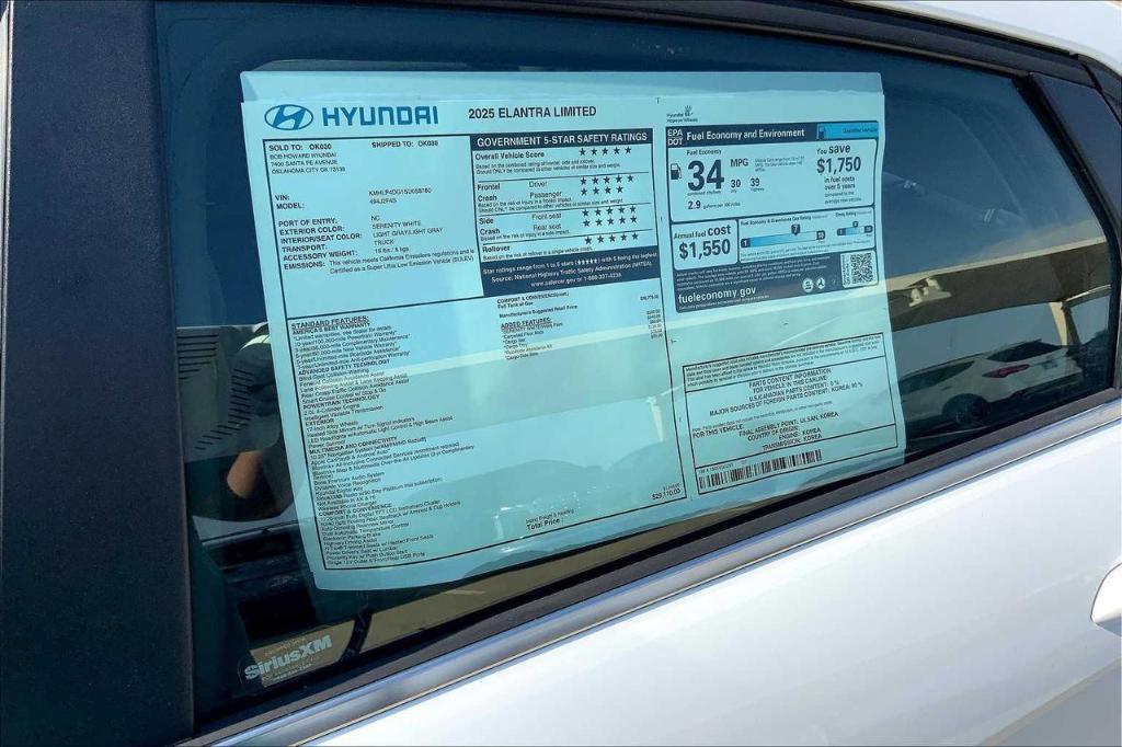 new 2025 Hyundai Elantra car, priced at $22,997