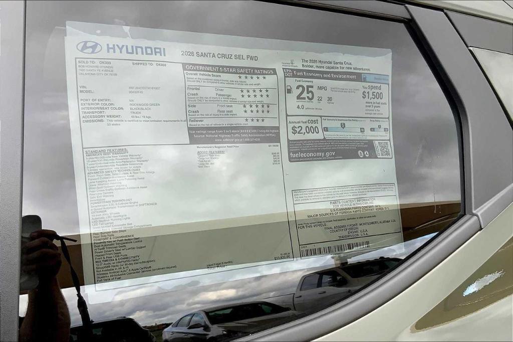 new 2026 Hyundai SANTA CRUZ car, priced at $29,770