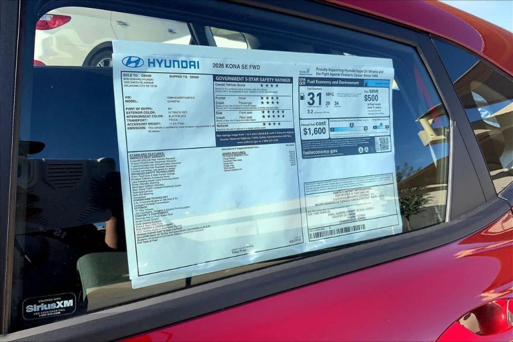 new 2026 Hyundai Kona car, priced at $22,989