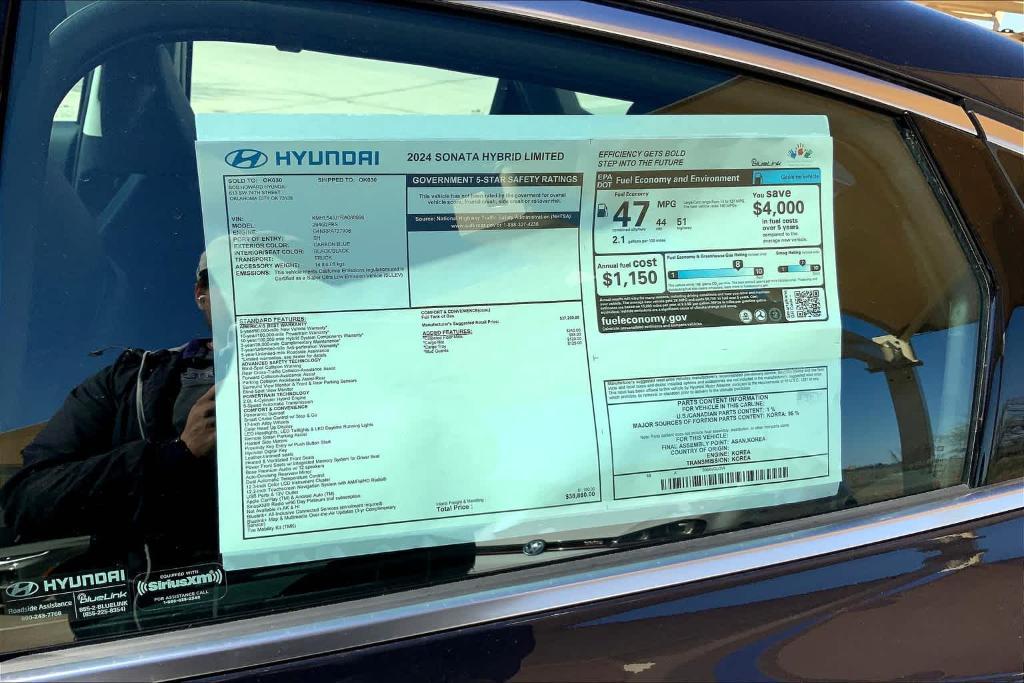 new 2024 Hyundai Sonata Hybrid car, priced at $36,555