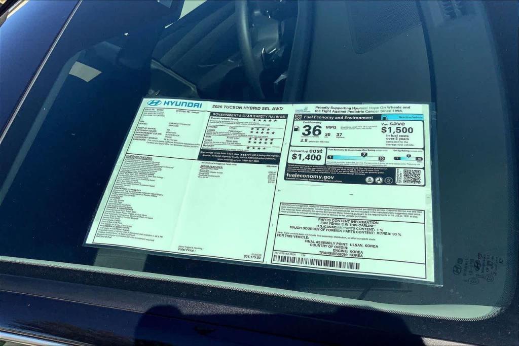 new 2026 Hyundai TUCSON Hybrid car, priced at $32,558