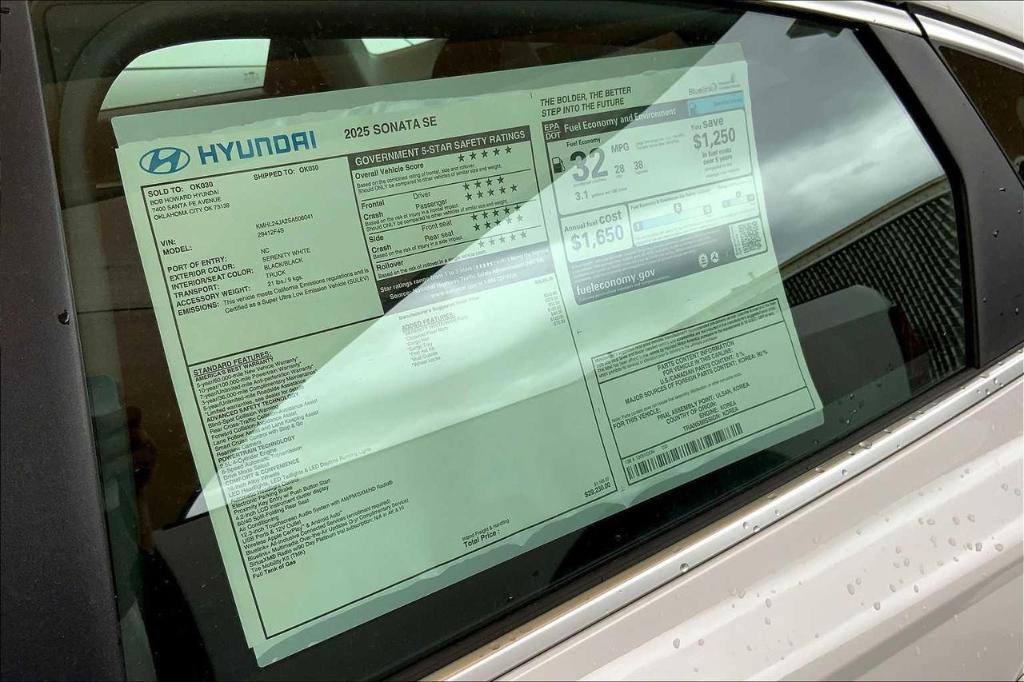 new 2025 Hyundai Sonata car, priced at $23,384