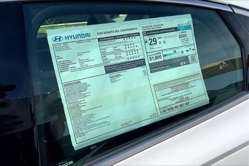 new 2025 Hyundai Sonata car, priced at $26,524