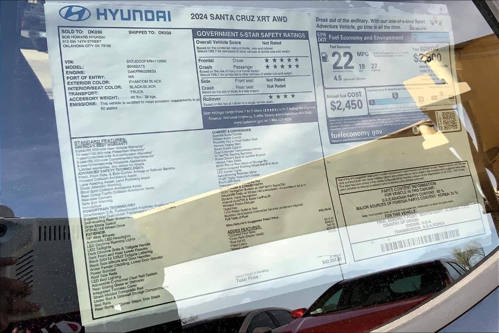 new 2024 Hyundai Santa Cruz car, priced at $36,434