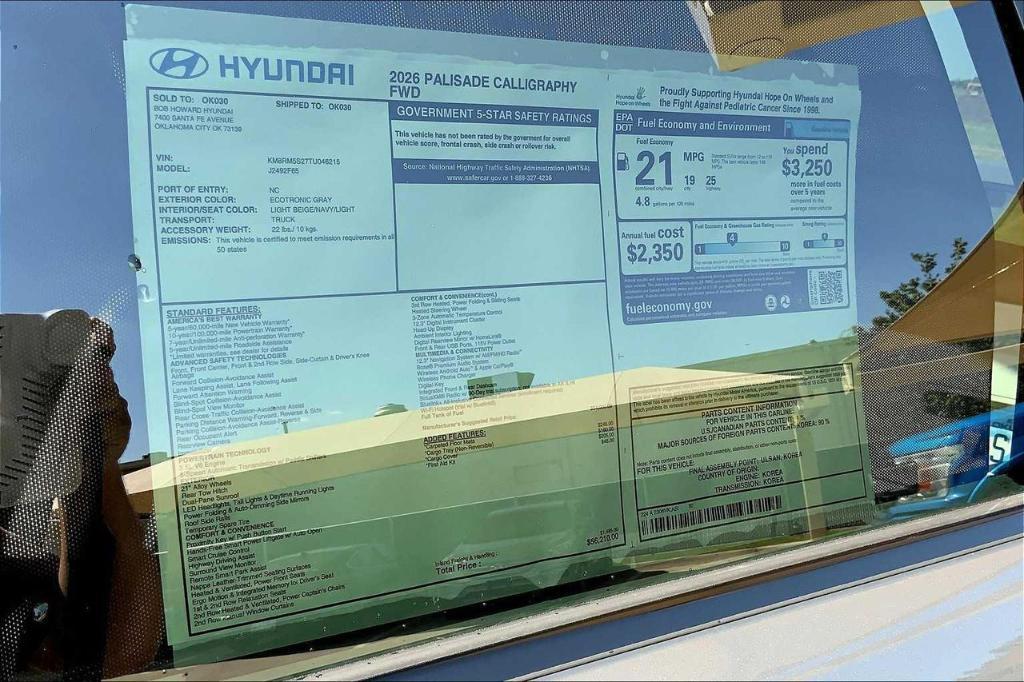 new 2026 Hyundai Palisade car, priced at $49,465