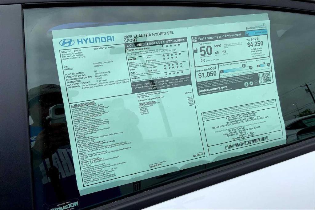 new 2025 Hyundai ELANTRA HEV car, priced at $23,748