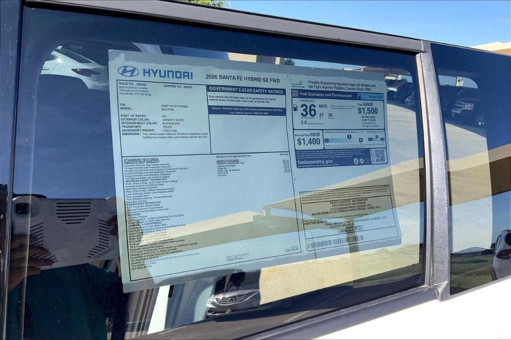 new 2026 Hyundai SANTA FE HEV car, priced at $34,835