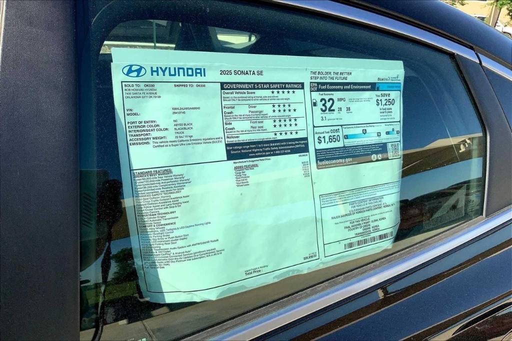 new 2025 Hyundai Sonata car, priced at $23,118