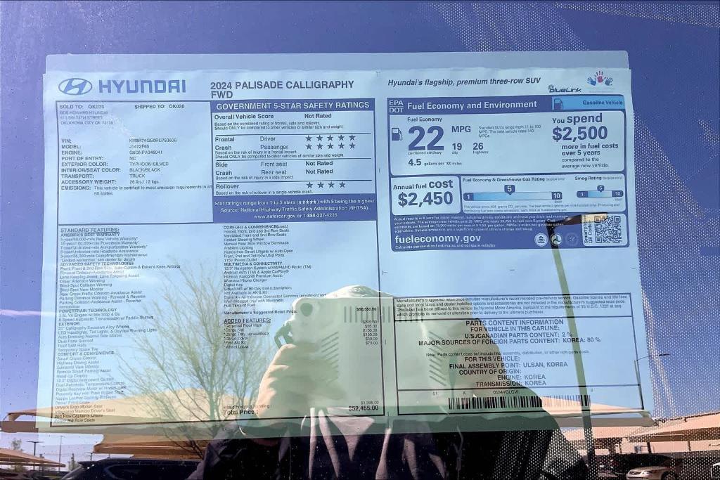 new 2024 Hyundai Palisade car, priced at $50,150