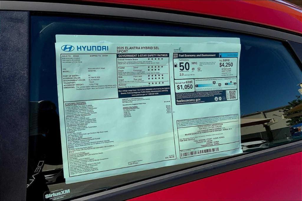 new 2025 Hyundai ELANTRA HEV car, priced at $23,824