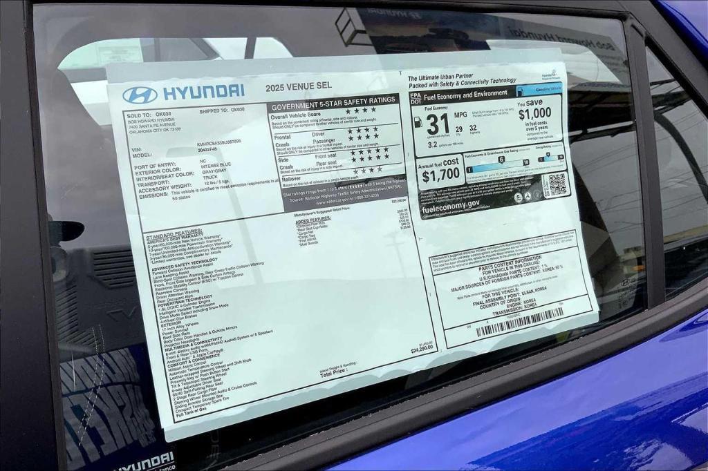 new 2025 Hyundai Venue car, priced at $20,161