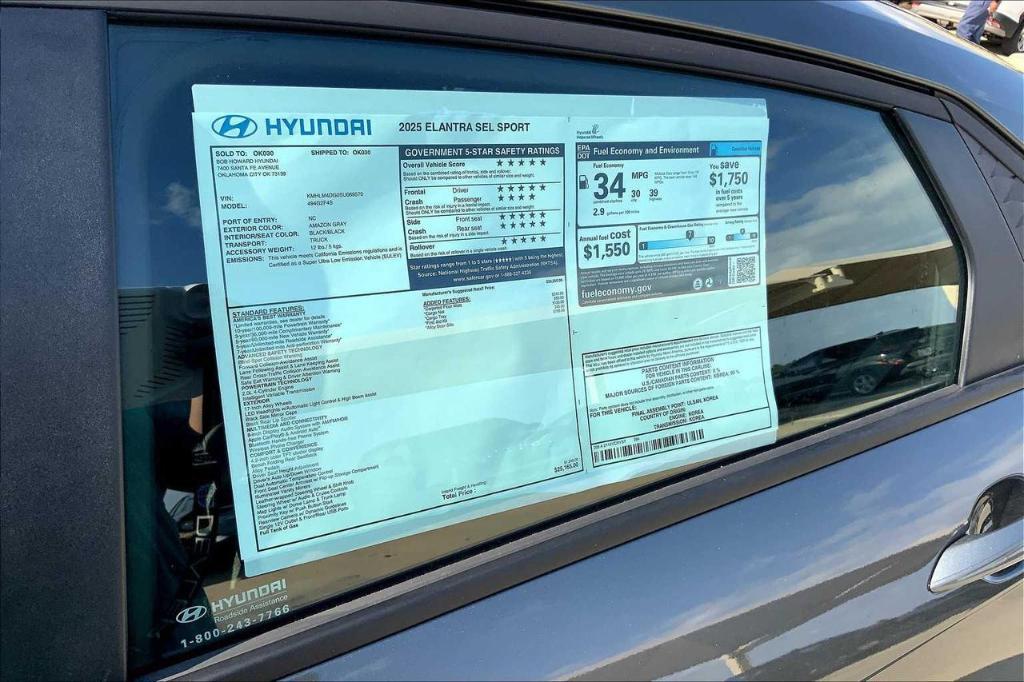 new 2025 Hyundai Elantra car, priced at $19,880