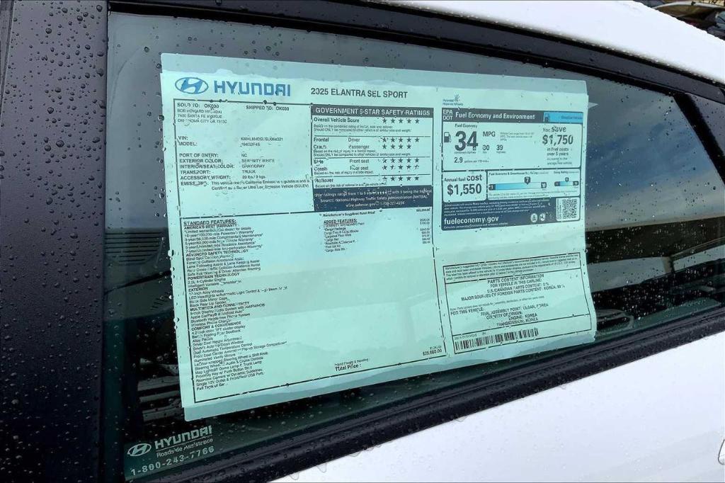 new 2025 Hyundai Elantra car, priced at $20,271