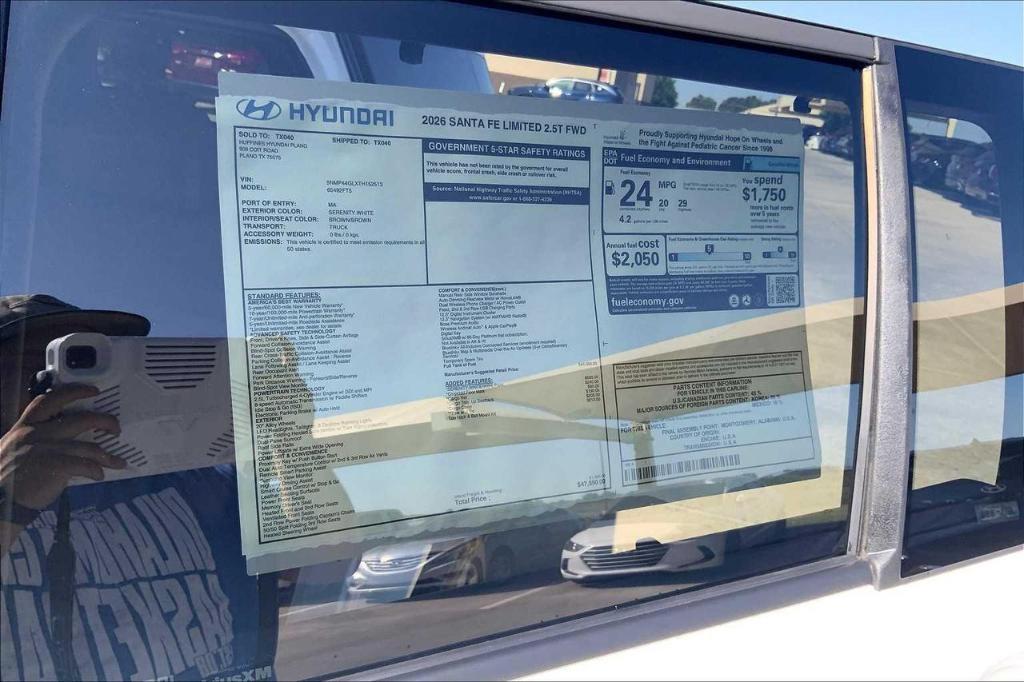 new 2026 Hyundai Santa Fe car, priced at $41,879