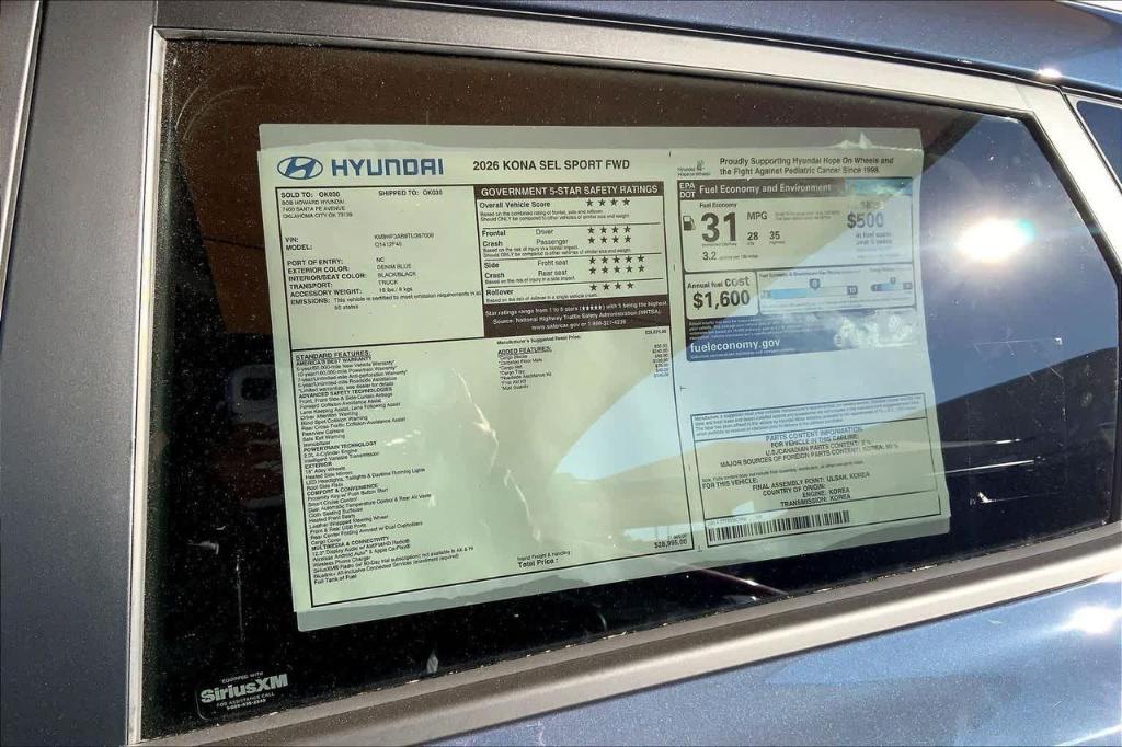 new 2026 Hyundai Kona car, priced at $23,776