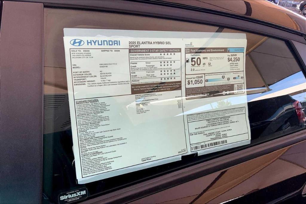 new 2025 Hyundai ELANTRA HEV car, priced at $23,448