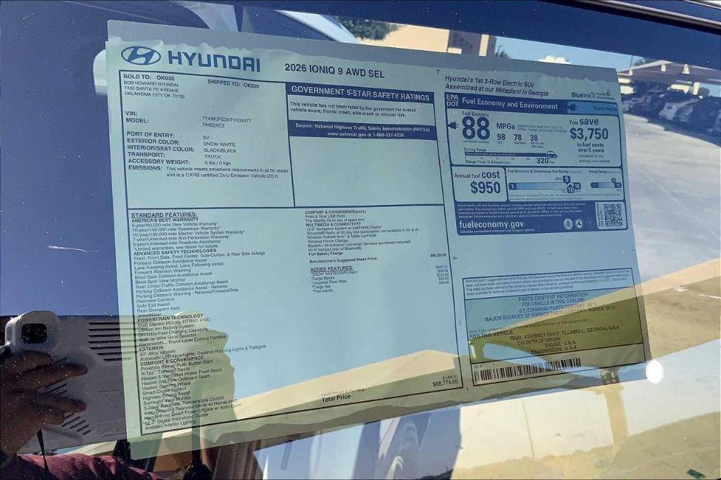 new 2026 Hyundai IONIQ 9 car, priced at $58,459