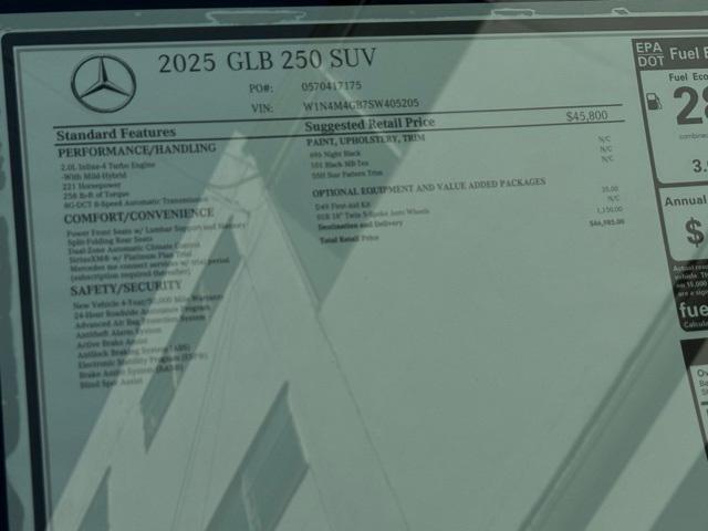 new 2025 Mercedes-Benz GLB 250 car, priced at $46,985