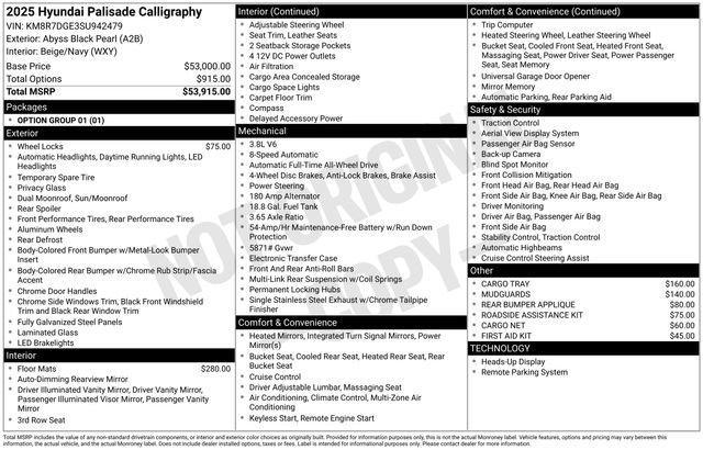 used 2025 Hyundai Palisade car, priced at $47,599