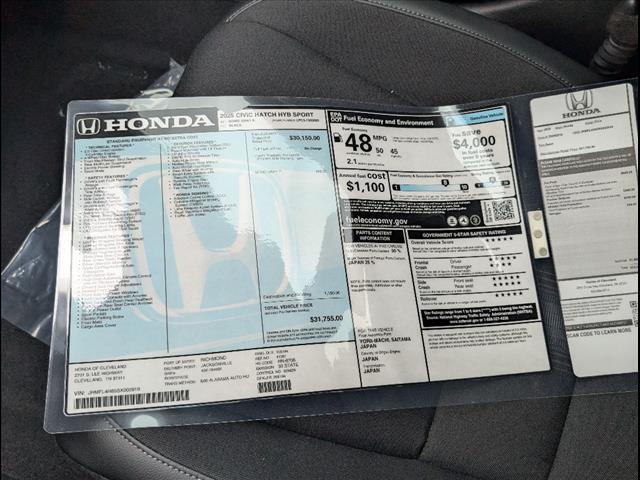 new 2025 Honda Civic Hybrid car, priced at $31,755