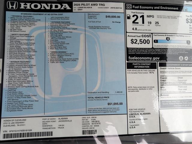 new 2025 Honda Pilot car, priced at $51,095