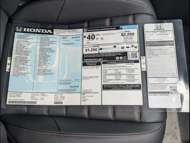 new 2026 Honda CR-V Hybrid car, priced at $40,120