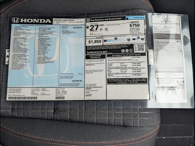 new 2026 Honda HR-V car, priced at $30,895