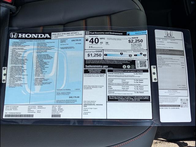 new 2026 Honda CR-V Hybrid car, priced at $40,175