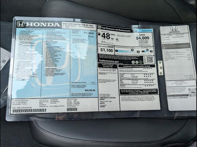 new 2025 Honda Civic Hybrid car, priced at $33,150