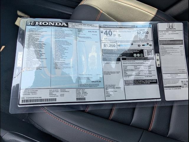 new 2026 Honda CR-V Hybrid car, priced at $40,575