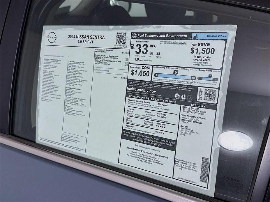 new 2024 Nissan Sentra car, priced at $24,960