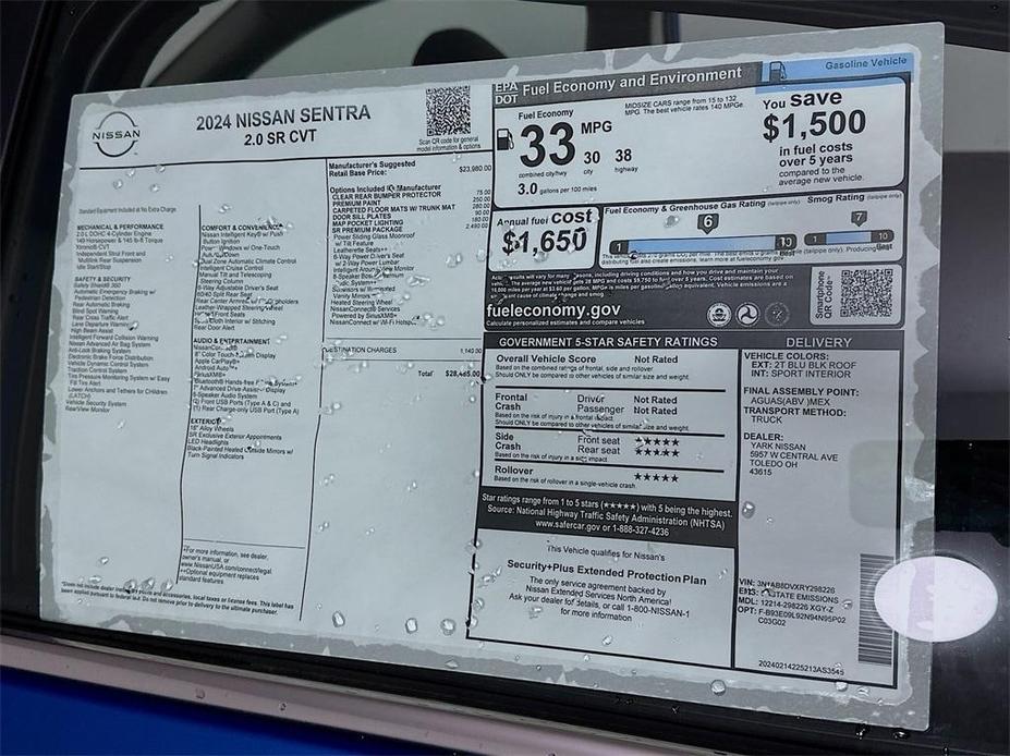 new 2024 Nissan Sentra car, priced at $26,735