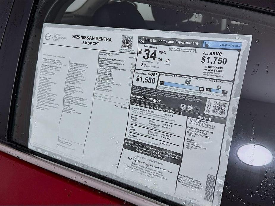 new 2025 Nissan Sentra car, priced at $25,435