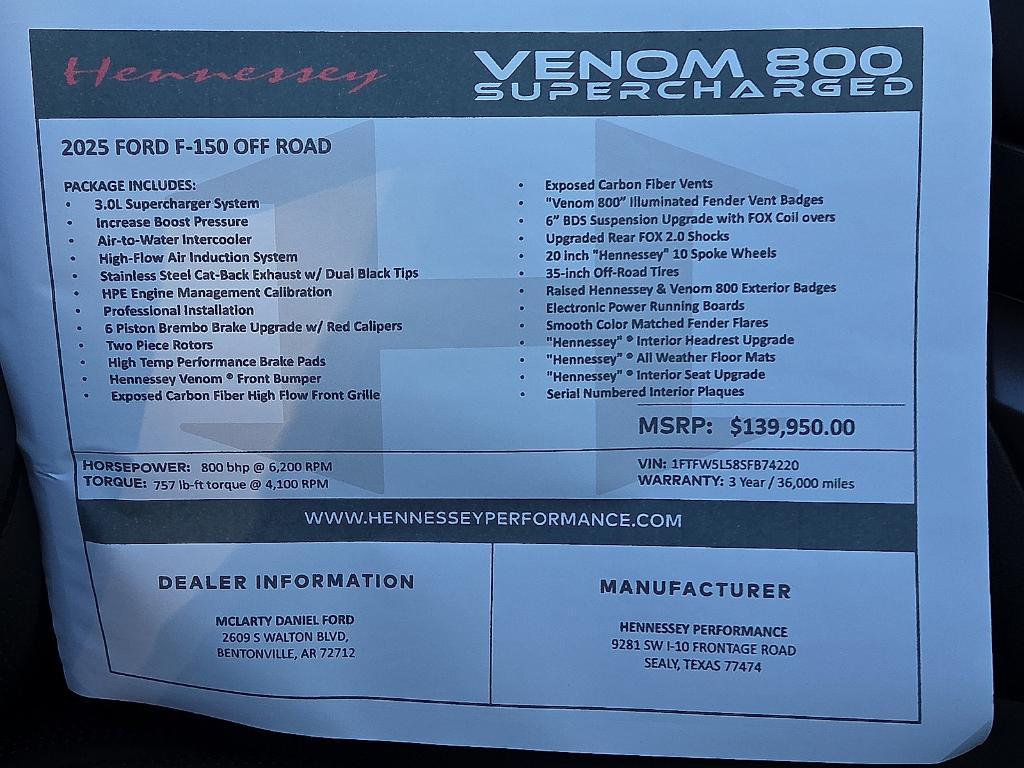 new 2025 Ford F-150 car, priced at $138,495