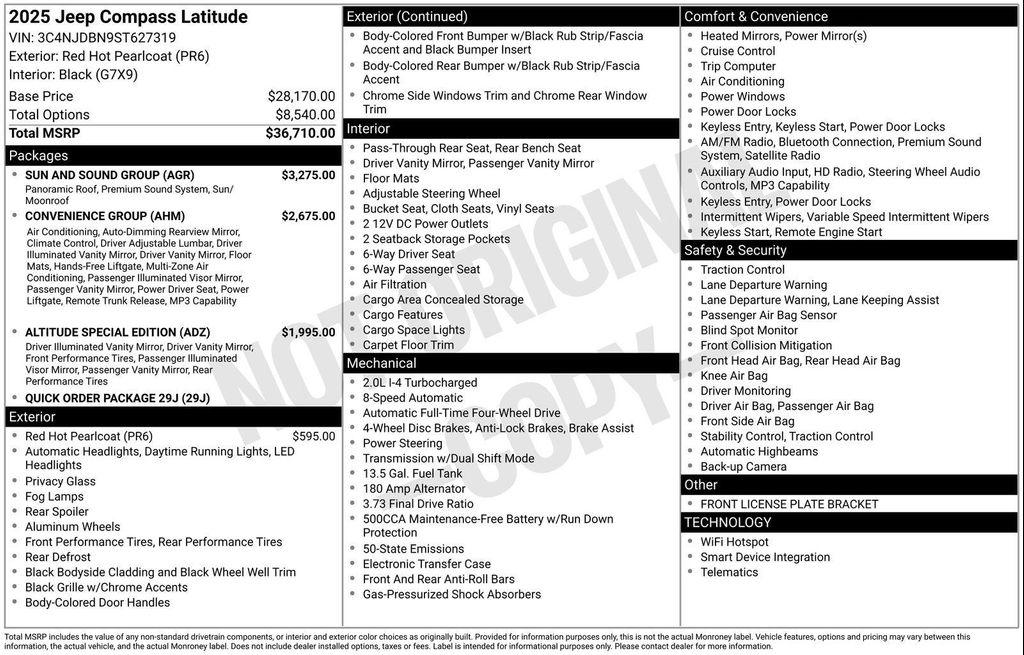 new 2025 Jeep Compass car, priced at $32,859