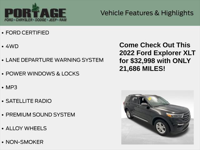 used 2022 Ford Explorer car, priced at $32,998