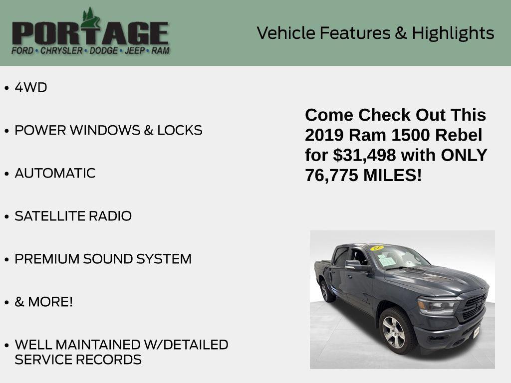 used 2019 Ram 1500 car, priced at $32,498
