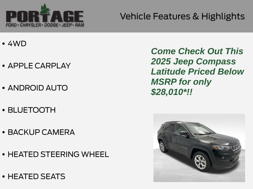 new 2025 Jeep Compass car, priced at $28,010
