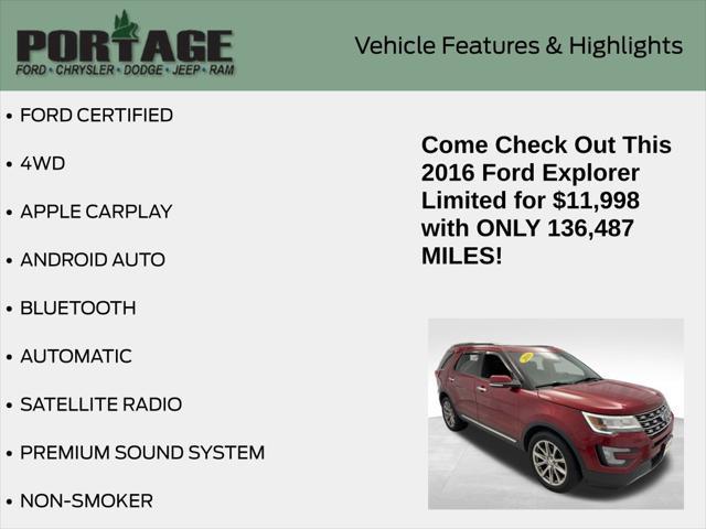 used 2016 Ford Explorer car, priced at $11,998